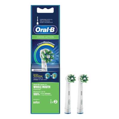 Cross Action Toothbrush Heads Clean Max 2pk