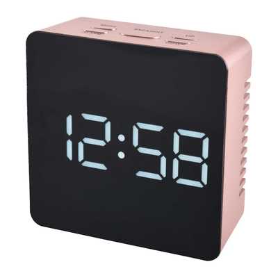 Lexington LED Cubed Alarm Clock Rose Gold