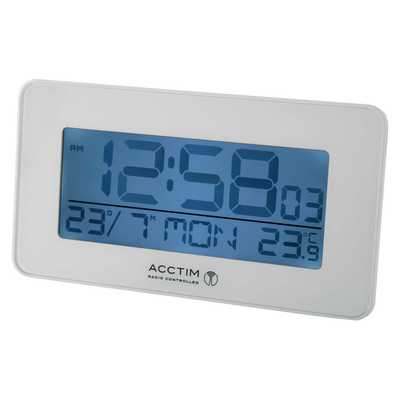 Murren Radio Controlled LCD Digital Alarm Clock White