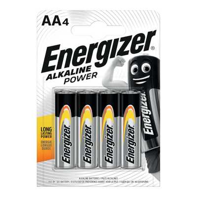 AA Alkaline Power Batteries 4 Pack