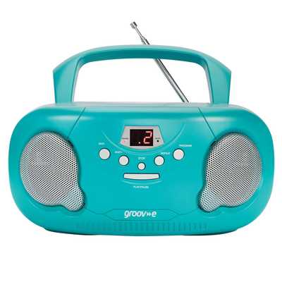 Portable CD Radio Boombox Teal