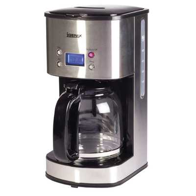 800W Digital Filter Coffee Maker Brushed Stainless Steel