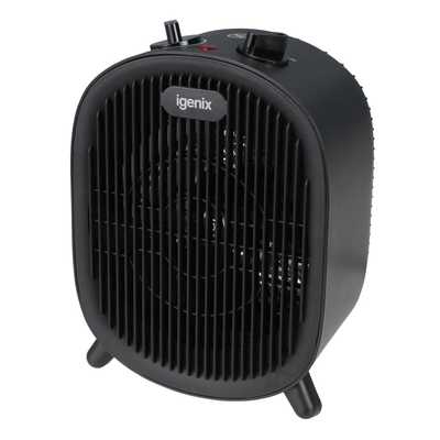 2kW Portable Upright Fan Heater Black