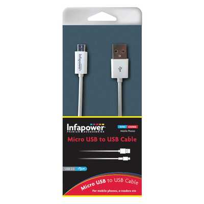 Infapower Micro USB to USB Cable 3ft White
