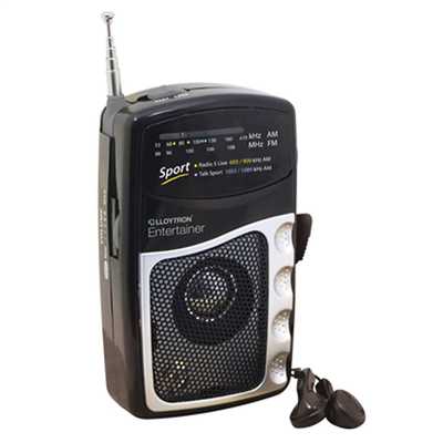2 Band Entertainer DC Portable Radio with Earphones
