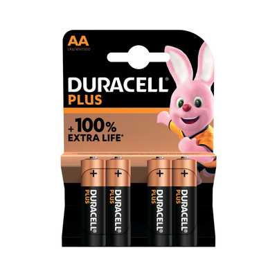 Duracell Plus Power AA 4Pk 100% Extra Life