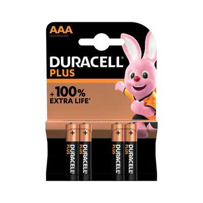 Duracell Plus Power AAA 4Pk 100% Extra Life