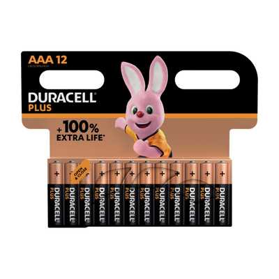 AAA Plus Power +100% Batteries 12 Pack