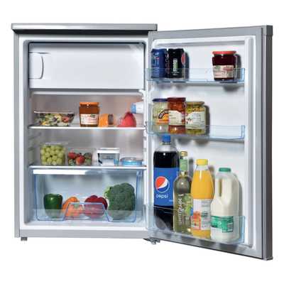 55cm Under Counter Fridge with 4* Ice Box Silver